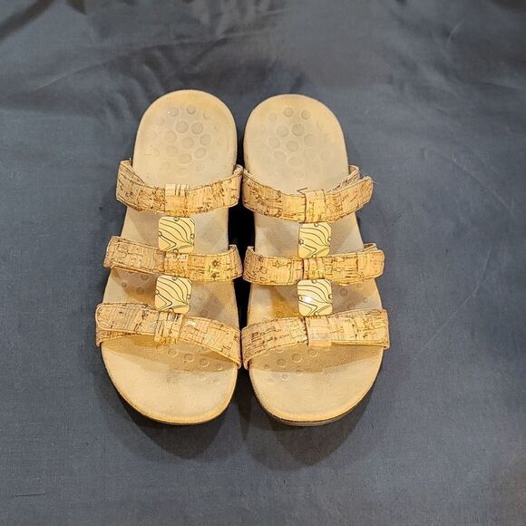 VIONIC AMBER GOLD CORK SYNTHETIC WOMEN"S SANDAL - Picture 2 of 14